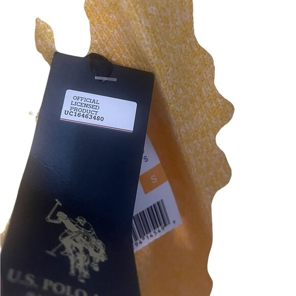 US. POLO ASSN. MARLED CREW NECK SWEATER YELLOW EMBROIDERED LOGO SIZE SMALL NEW - Picture 5 of 16